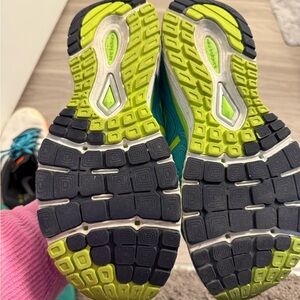 Blue and Green Athletic Shoes